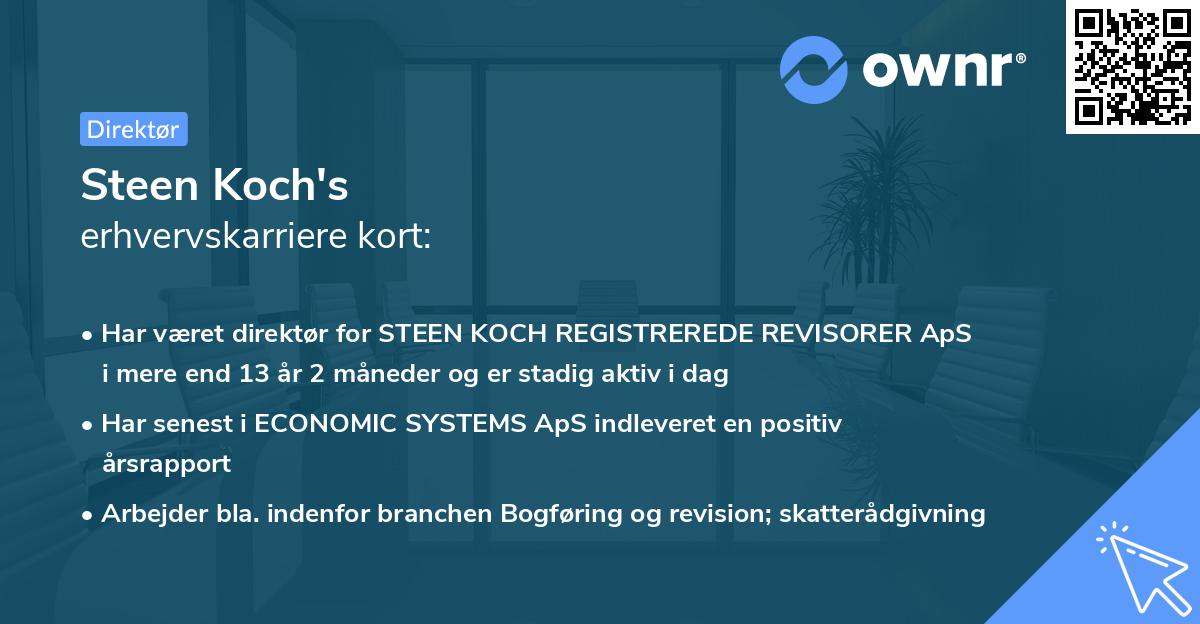 Steen Koch's erhvervskarriere kort