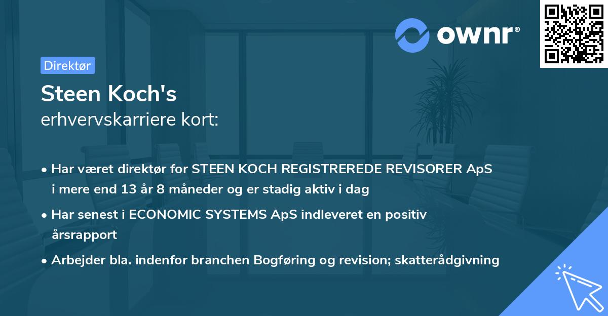 Steen Koch's erhvervskarriere kort