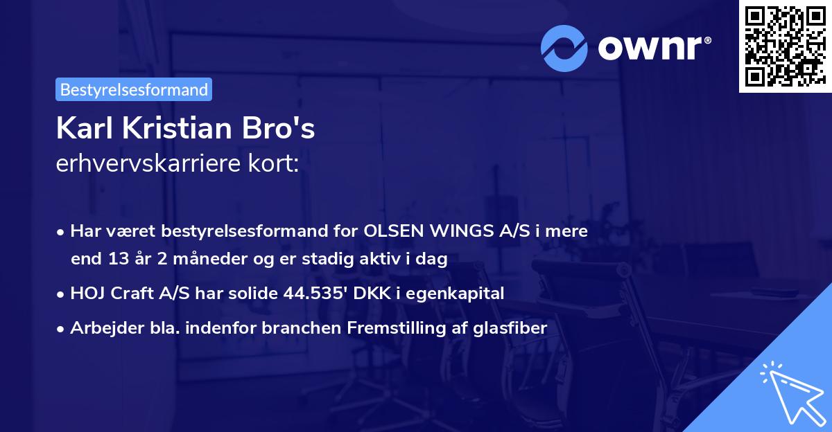 Karl Kristian Bro's erhvervskarriere kort
