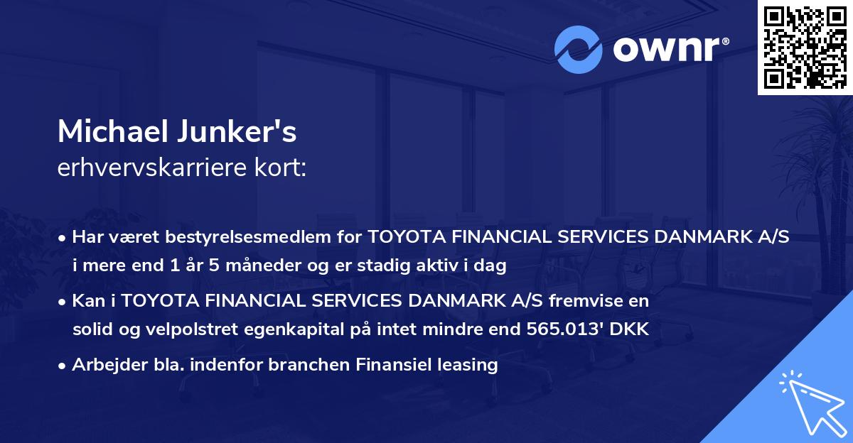 Michael Junker's erhvervskarriere kort