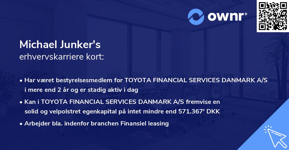 Michael Junker's erhvervskarriere kort