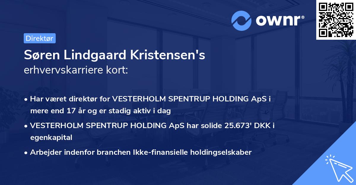 Søren Lindgaard Kristensen's erhvervskarriere kort