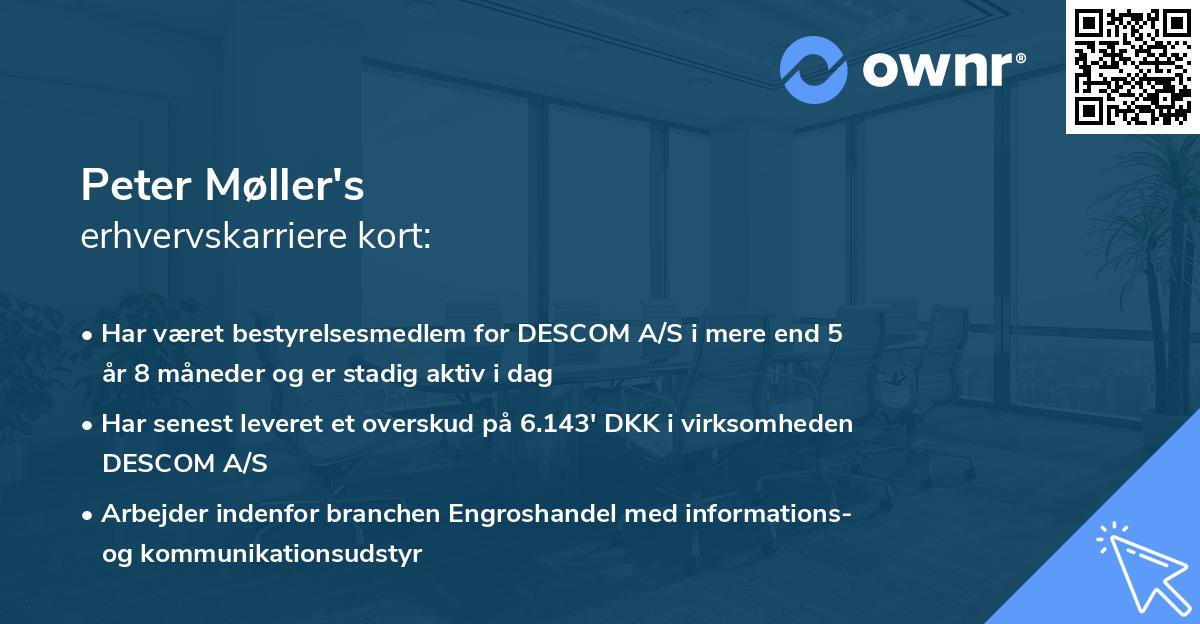 Peter Møller's erhvervskarriere kort