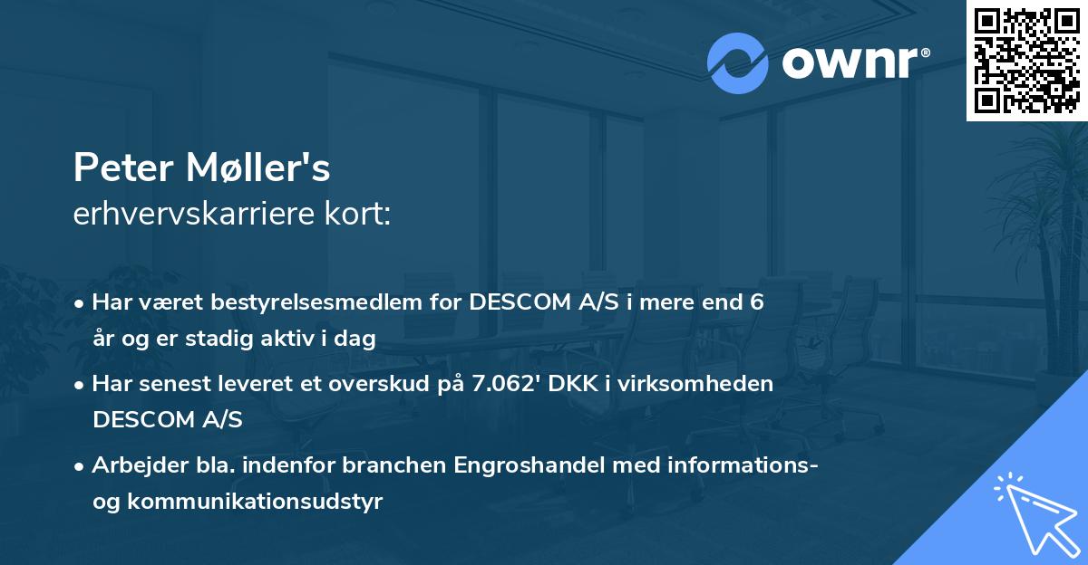 Peter Møller's erhvervskarriere kort