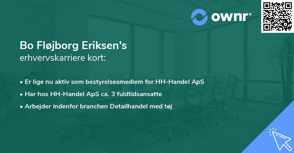 Bo Fløjborg Eriksen's erhvervskarriere kort