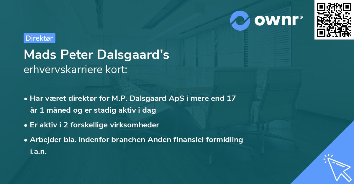 Mads Peter Dalsgaard's erhvervskarriere kort