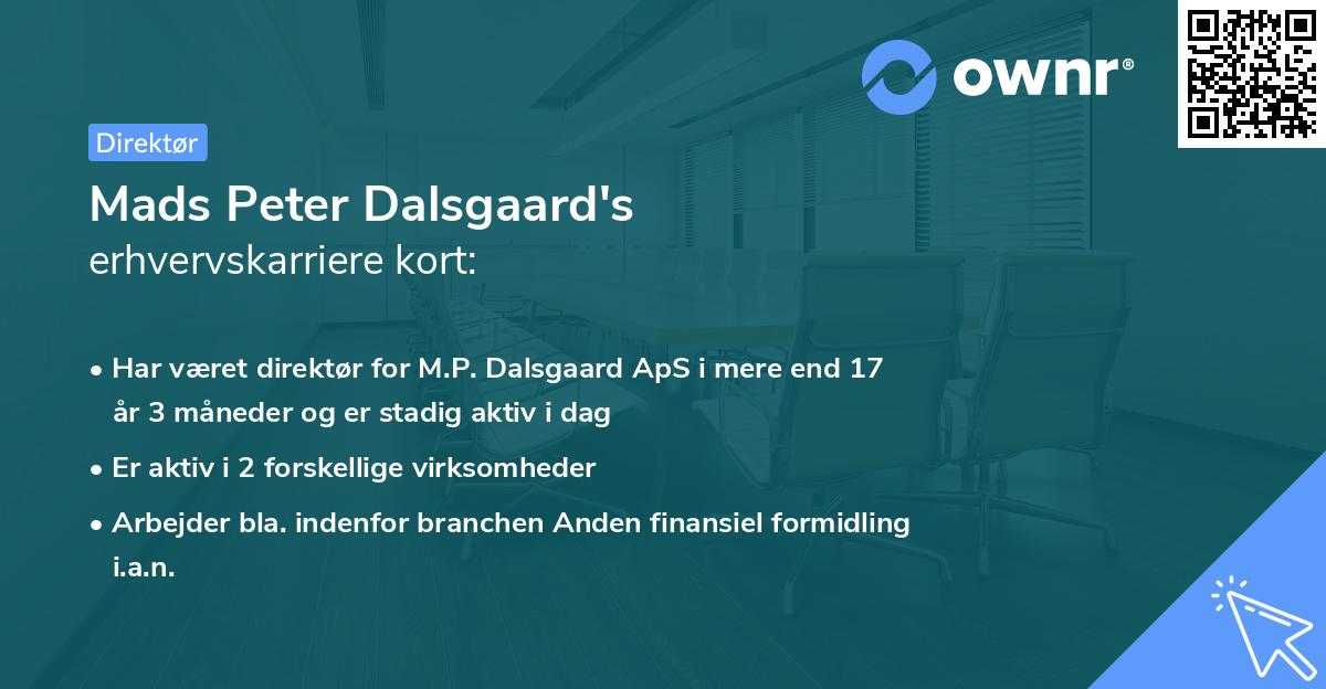 Mads Peter Dalsgaard's erhvervskarriere kort