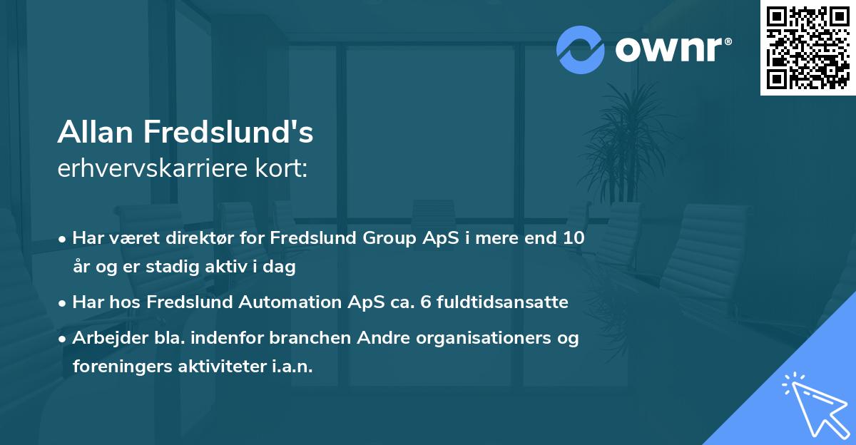 Allan Fredslund's erhvervskarriere kort