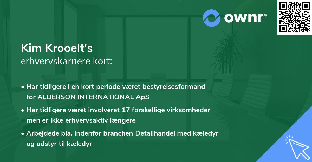 Kim Krooelt's erhvervskarriere kort