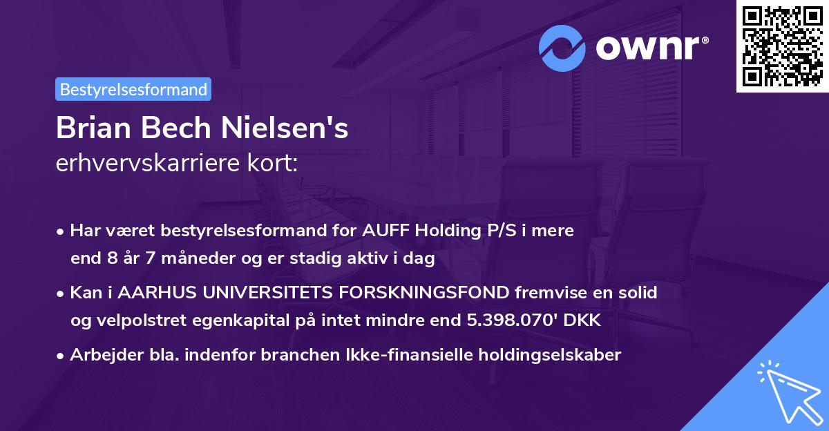 Brian Bech Nielsen's erhvervskarriere kort