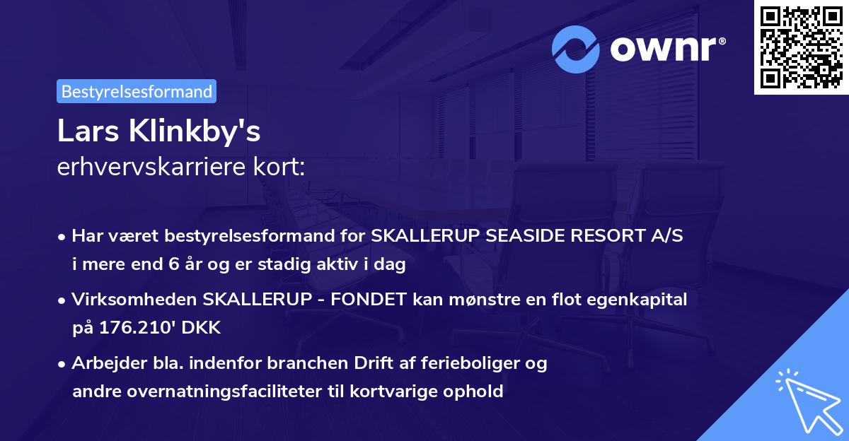 Lars Klinkby's erhvervskarriere kort