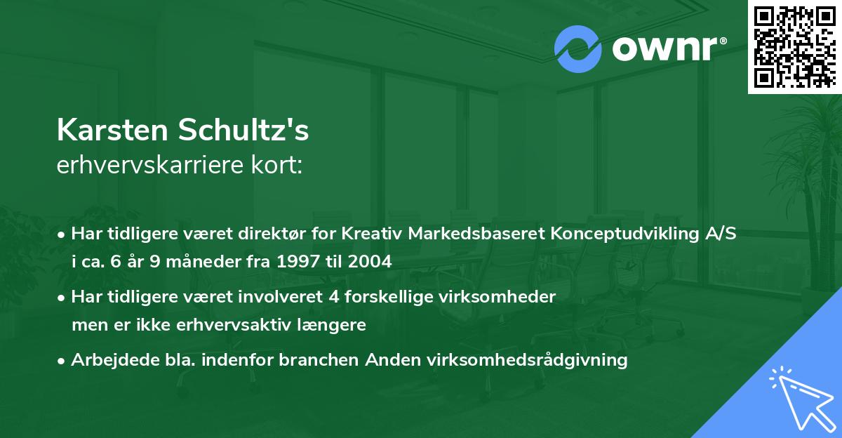Karsten Schultz's erhvervskarriere kort