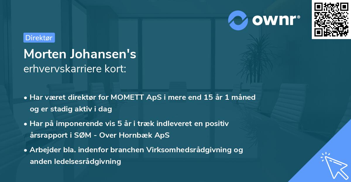 Morten Johansen's erhvervskarriere kort