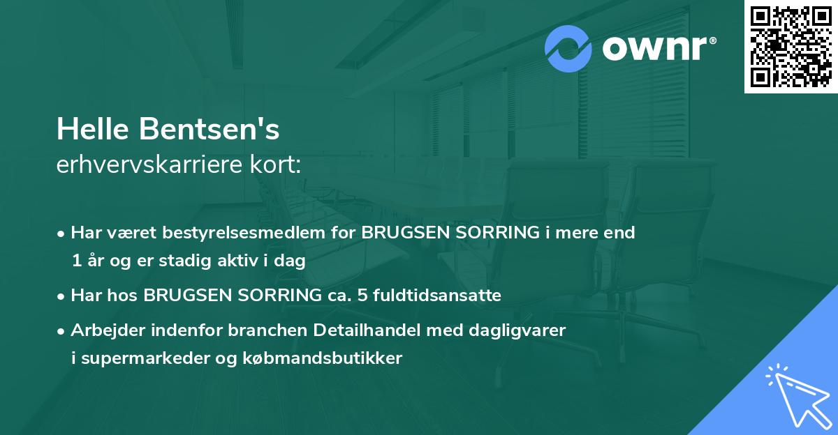 Helle Bentsen's erhvervskarriere kort