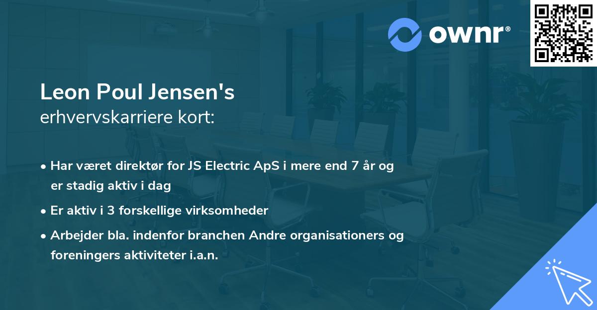 Leon Poul Jensen's erhvervskarriere kort