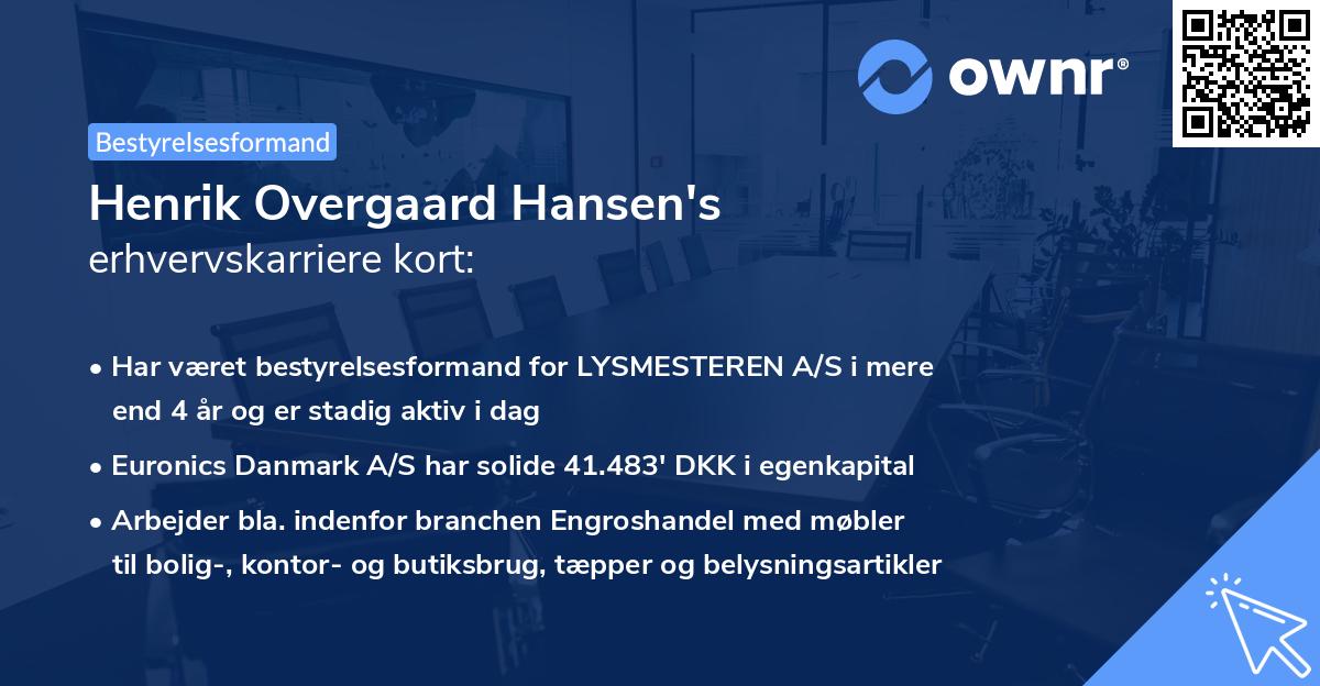 Henrik Overgaard Hansen's erhvervskarriere kort