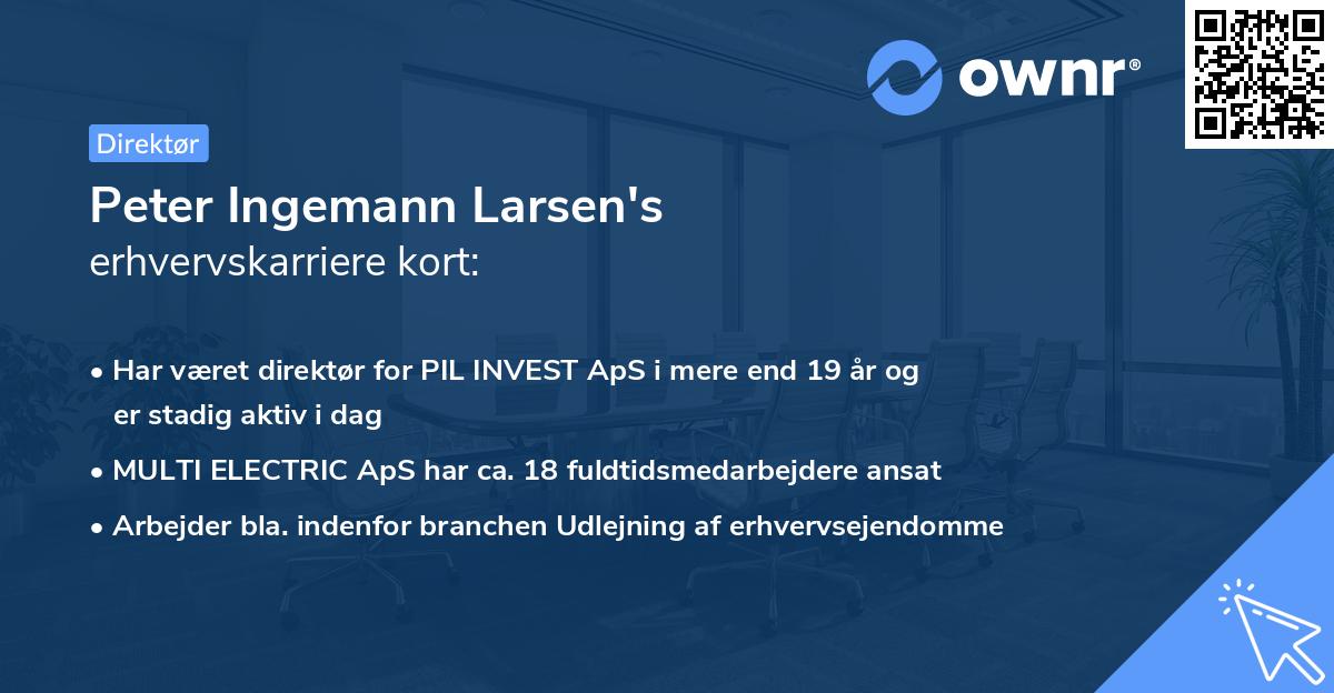 Peter Ingemann Larsen's erhvervskarriere kort