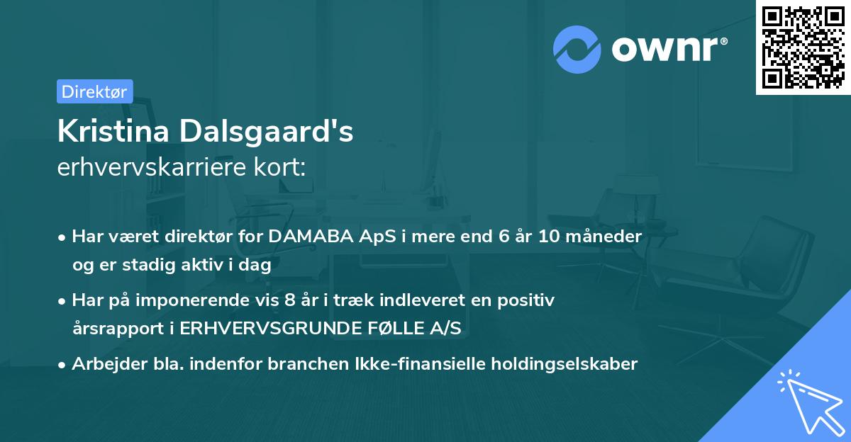 Kristina Dalsgaard's erhvervskarriere kort