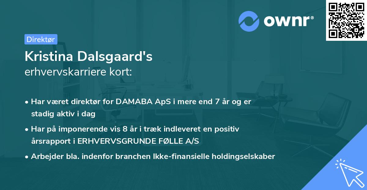 Kristina Dalsgaard's erhvervskarriere kort