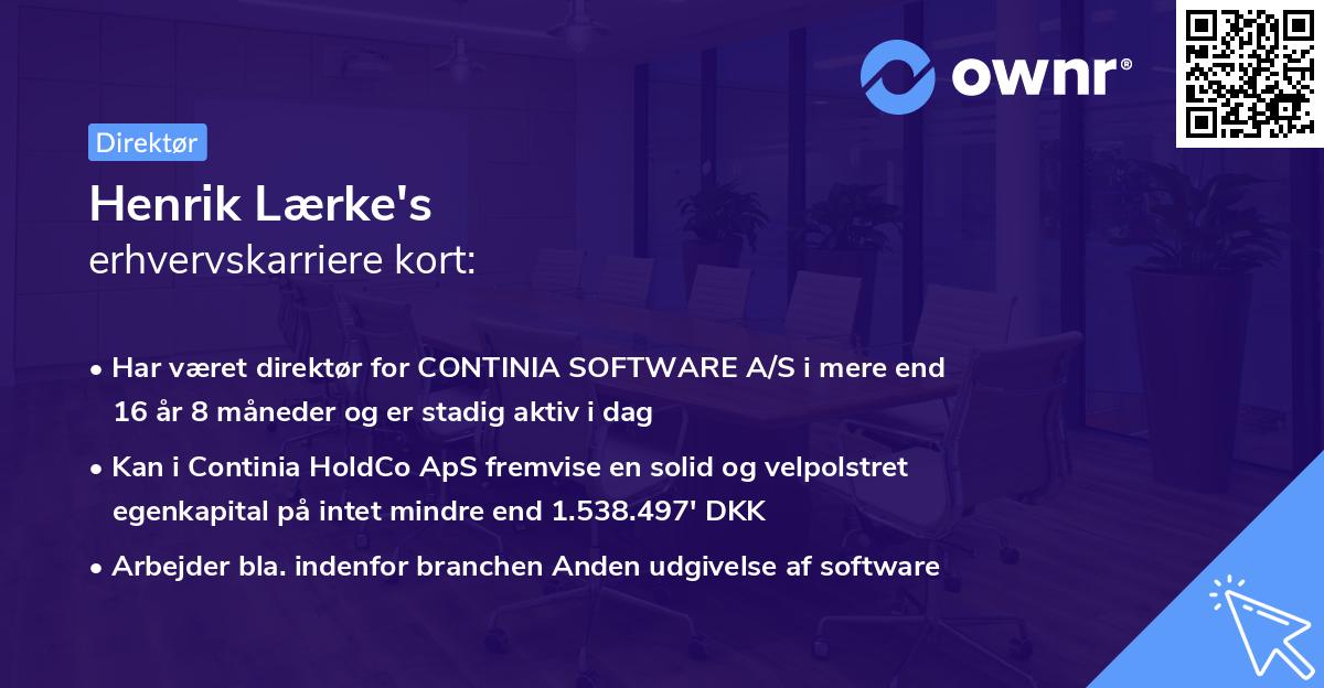 Henrik Lærke's erhvervskarriere kort