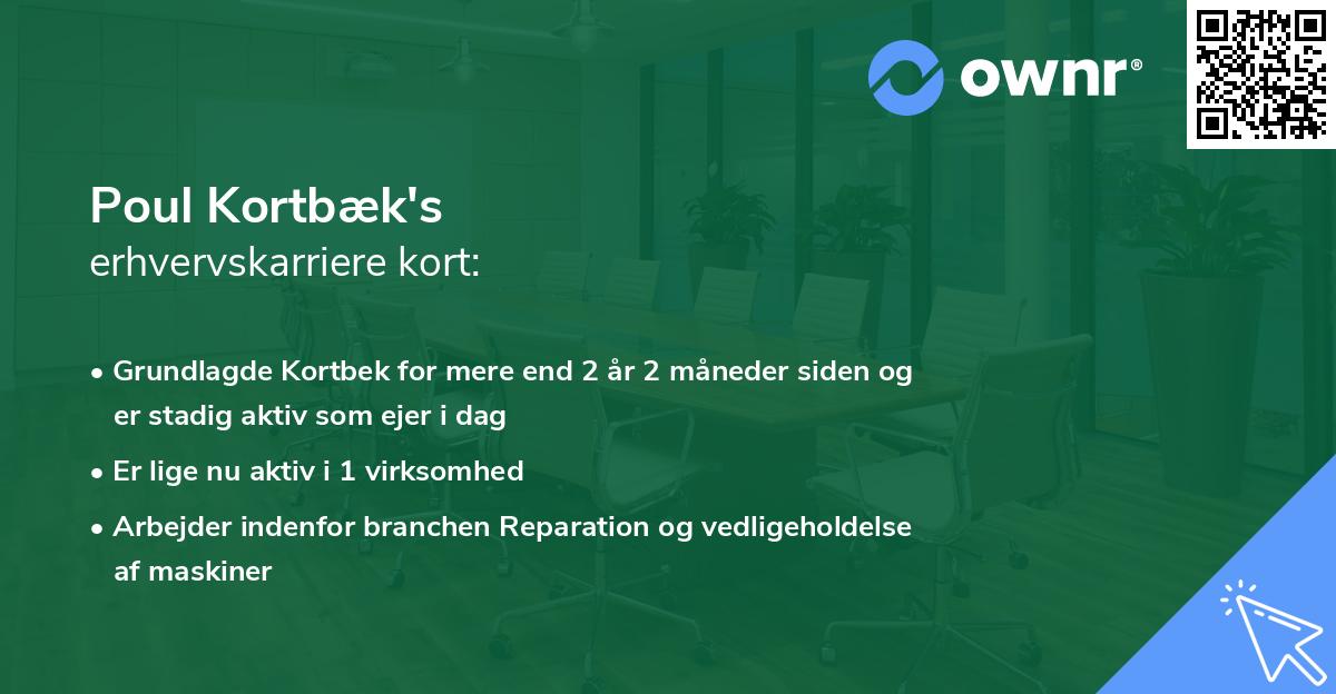 Poul Kortbæk's erhvervskarriere kort