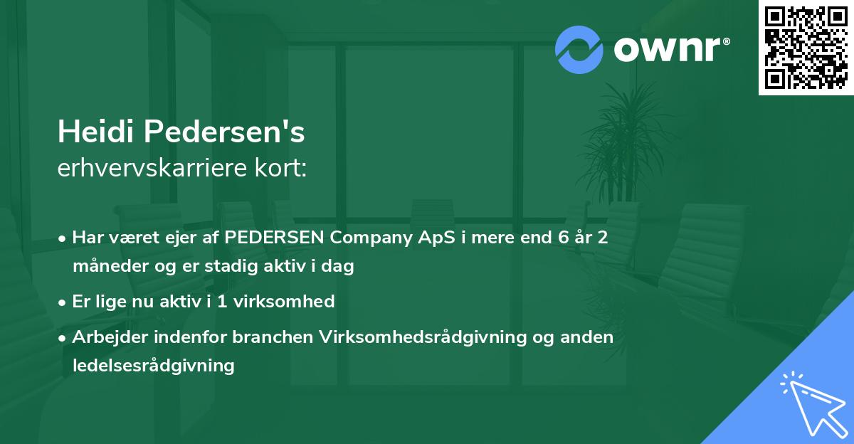 Heidi Pedersen's erhvervskarriere kort