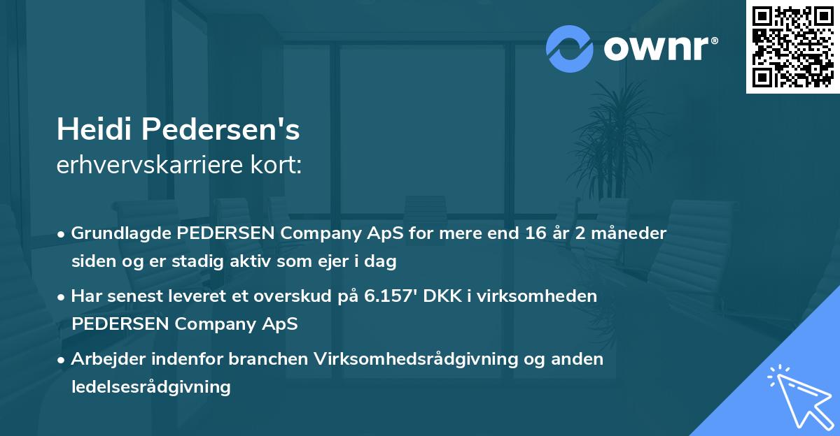 Heidi Pedersen's erhvervskarriere kort