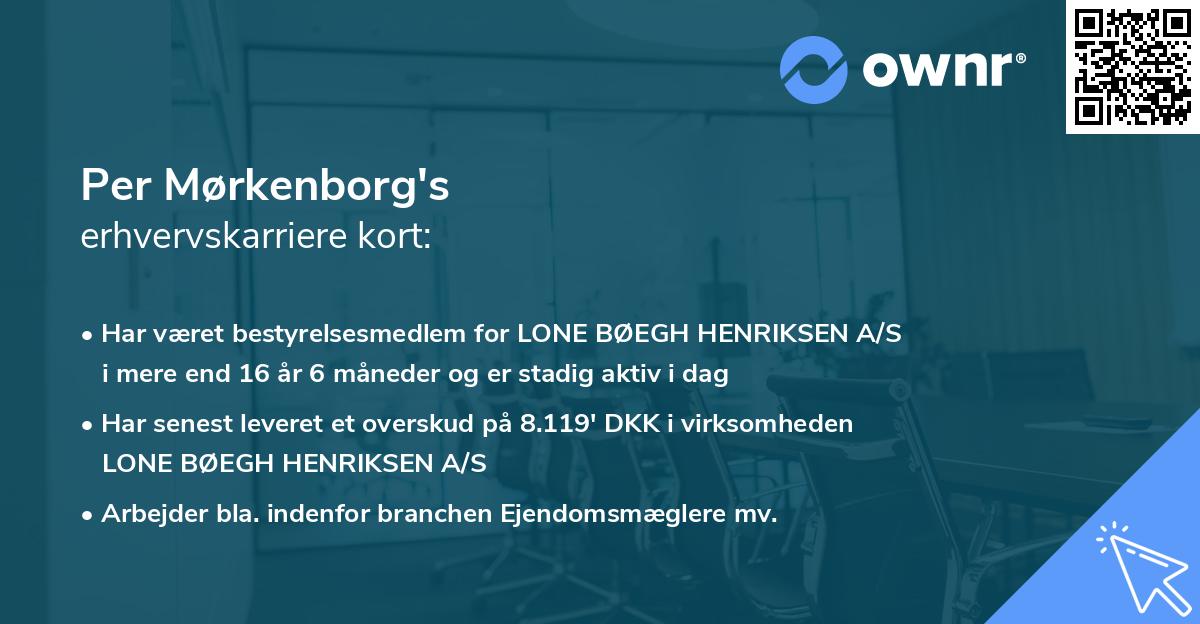 Per Mørkenborg's erhvervskarriere kort