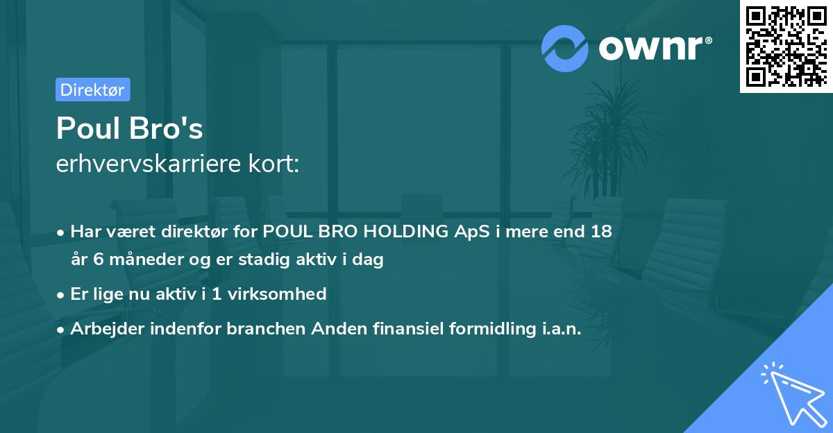 Poul Bro's erhvervskarriere kort