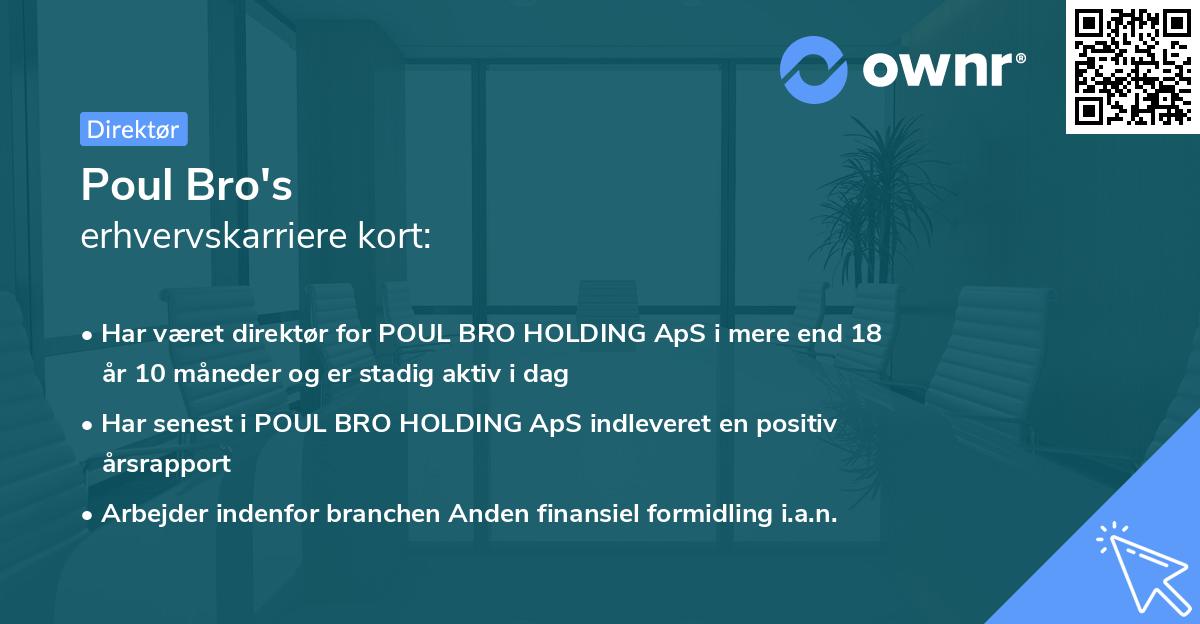 Poul Bro's erhvervskarriere kort