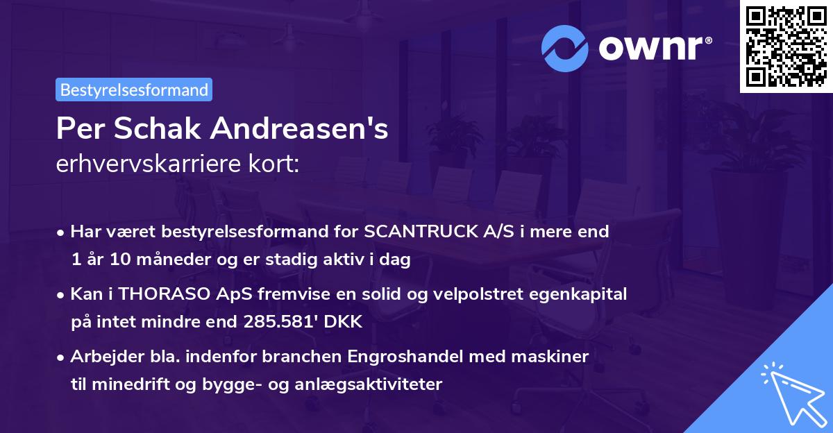 Per Schak Andreasen's erhvervskarriere kort