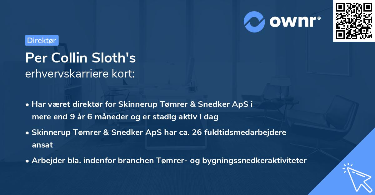 Per Collin Sloth's erhvervskarriere kort