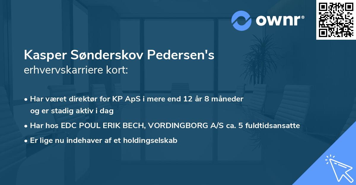 Kasper Sønderskov Pedersen's erhvervskarriere kort