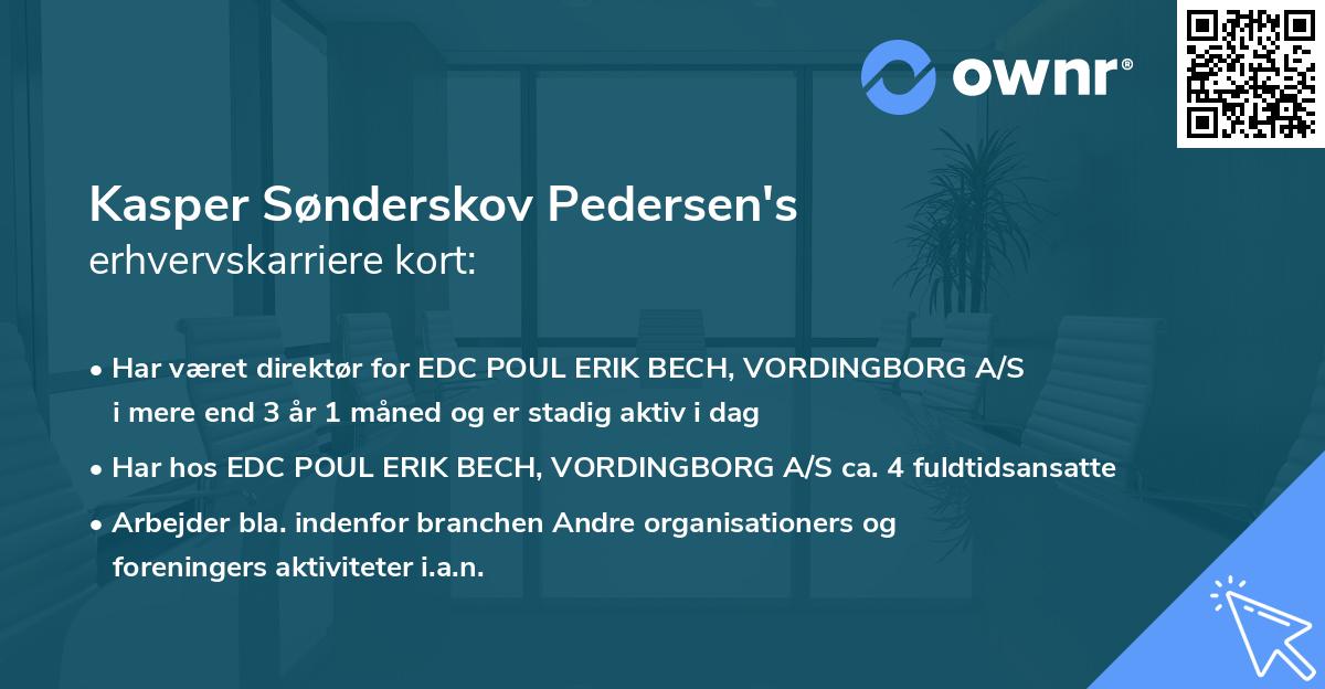 Kasper Sønderskov Pedersen's erhvervskarriere kort