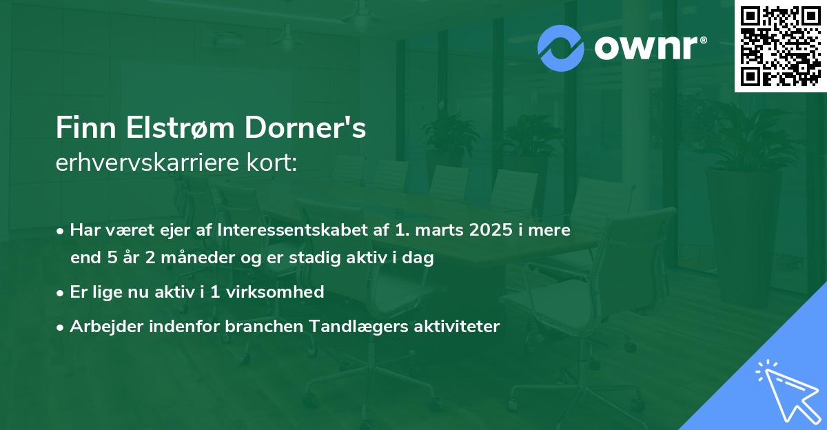 Finn Elstrøm Dorner's erhvervskarriere kort