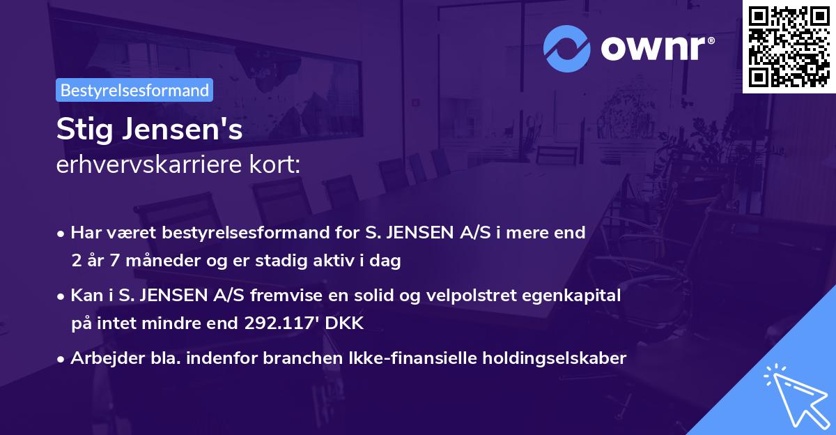 Stig Jensen's erhvervskarriere kort