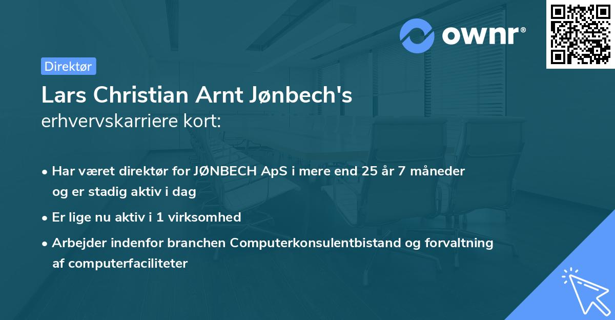 Lars Christian Arnt Jønbech's erhvervskarriere kort