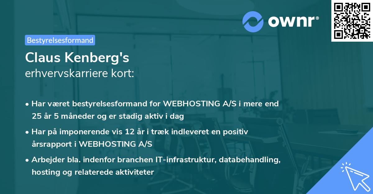 Claus Kenberg's erhvervskarriere kort