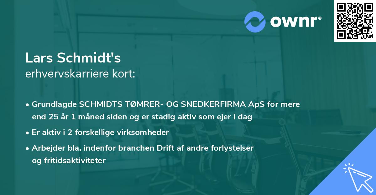 Lars Schmidt's erhvervskarriere kort