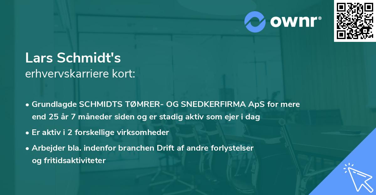 Lars Schmidt's erhvervskarriere kort