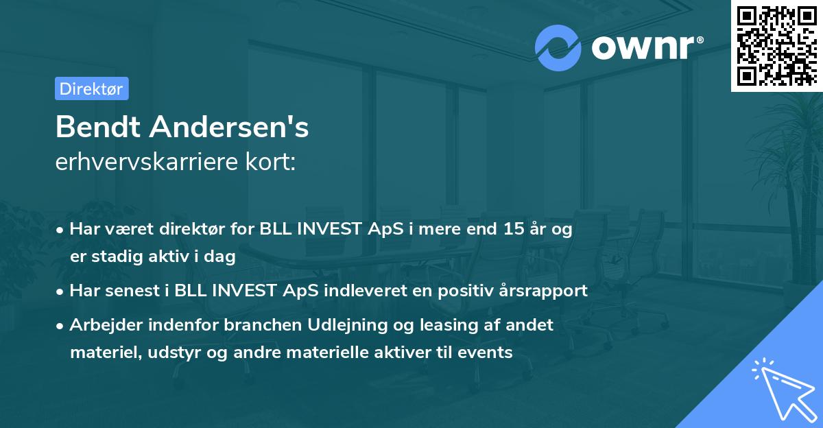 Bendt Andersen's erhvervskarriere kort