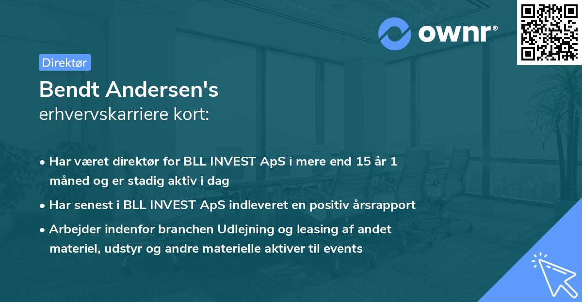 Bendt Andersen's erhvervskarriere kort