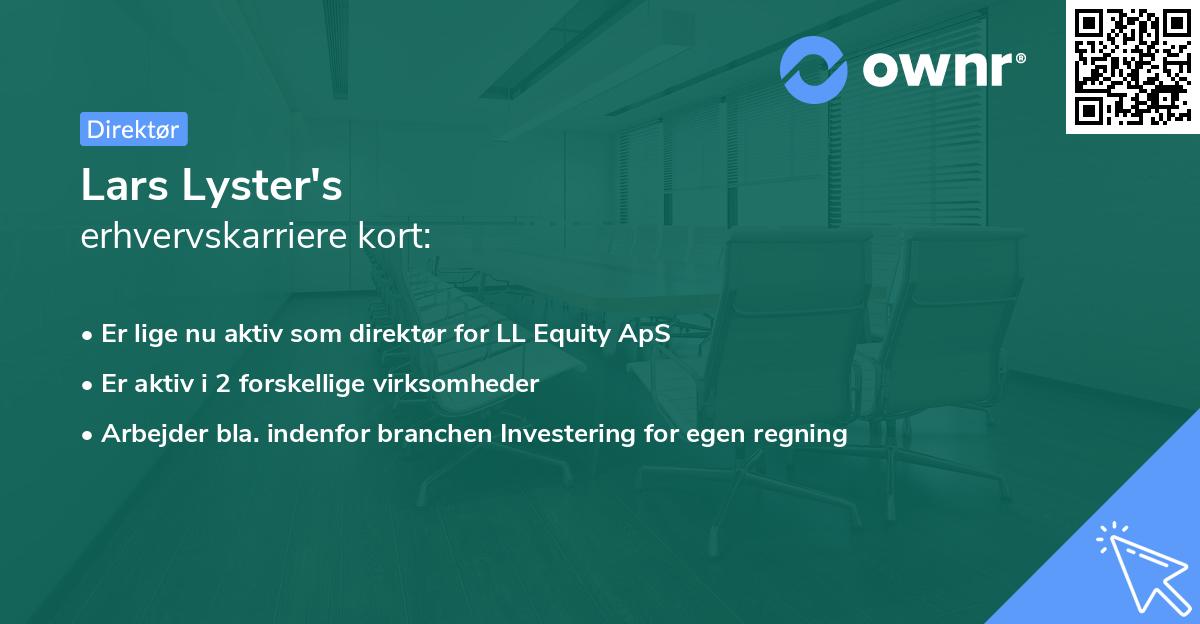 Lars Lyster's erhvervskarriere kort