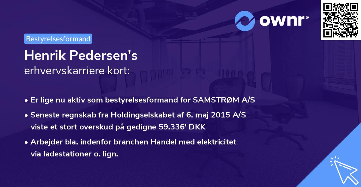 Henrik Pedersen's erhvervskarriere kort
