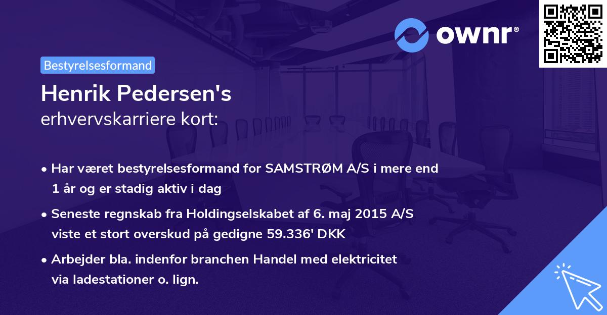 Henrik Pedersen's erhvervskarriere kort