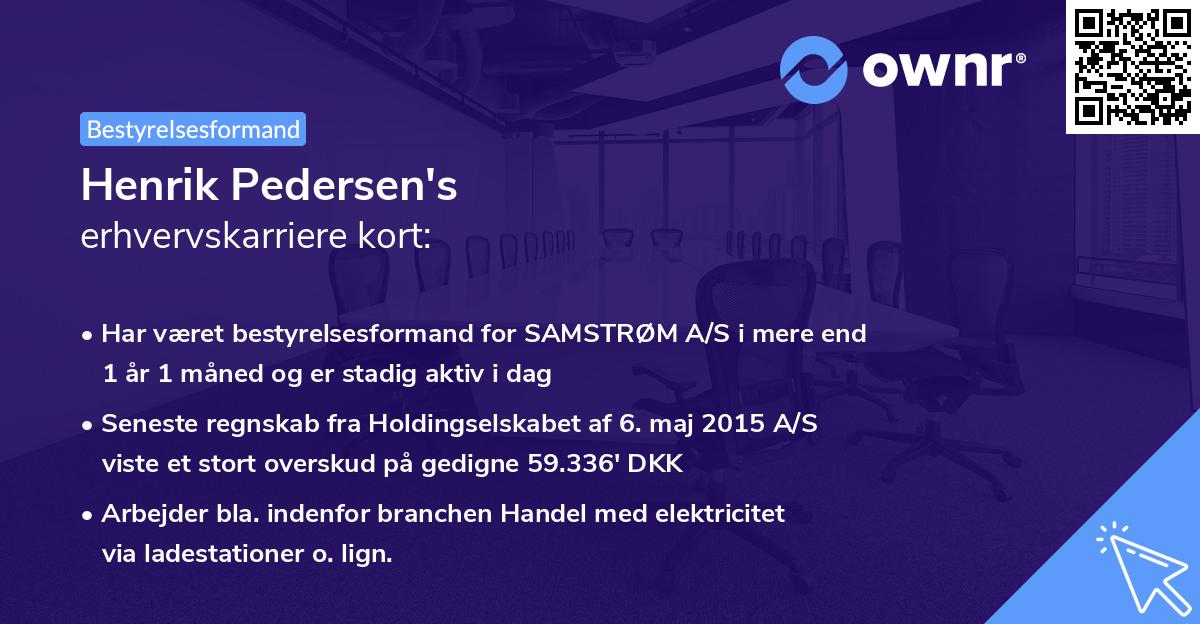 Henrik Pedersen's erhvervskarriere kort