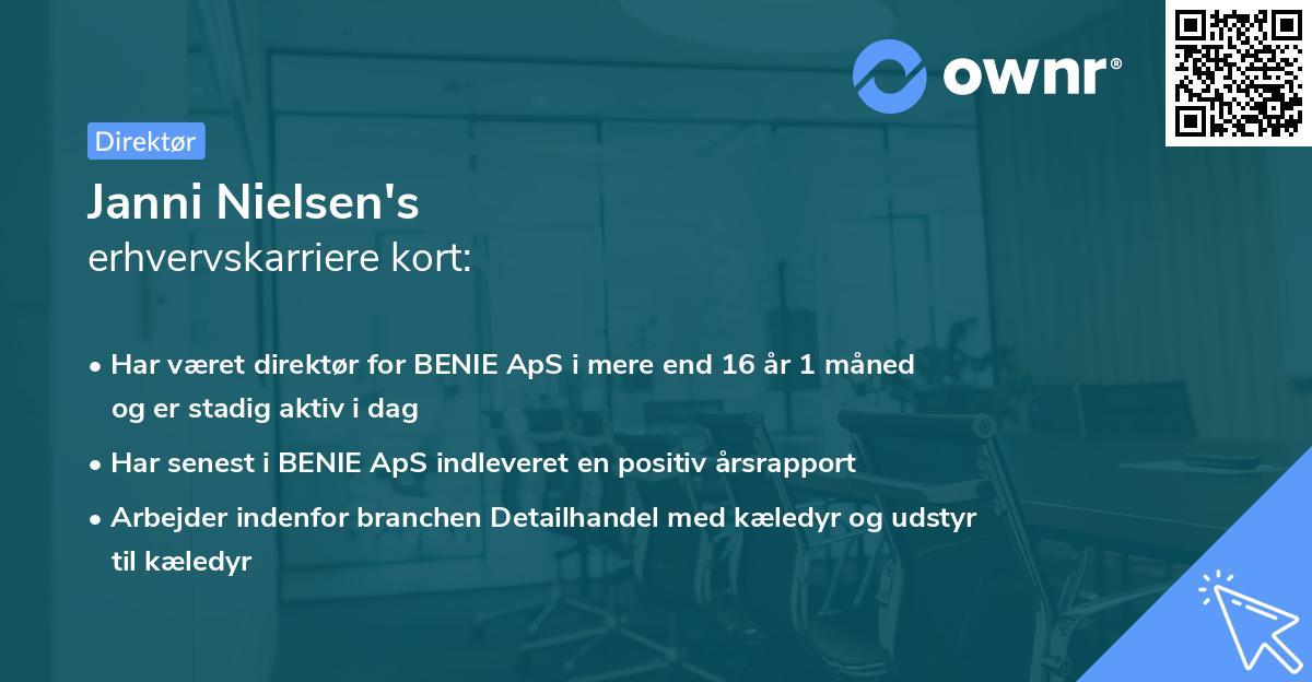 Janni Nielsen's erhvervskarriere kort