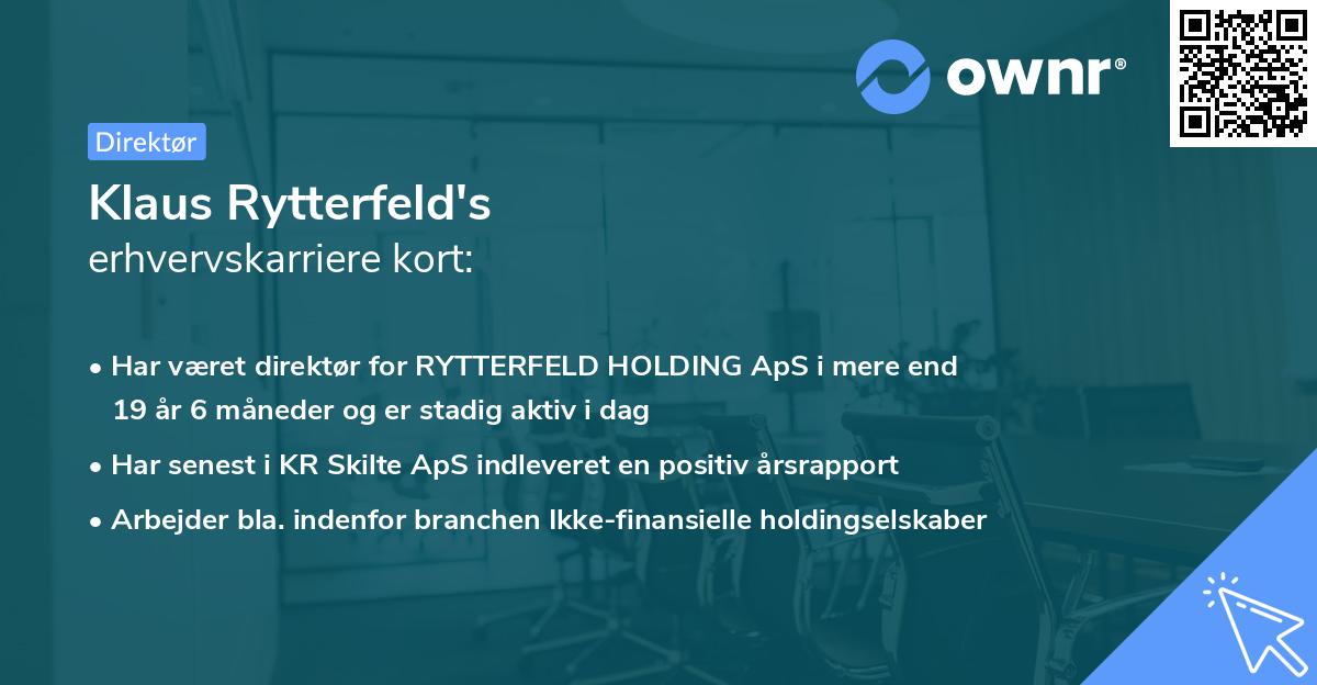 Klaus Rytterfeld's erhvervskarriere kort