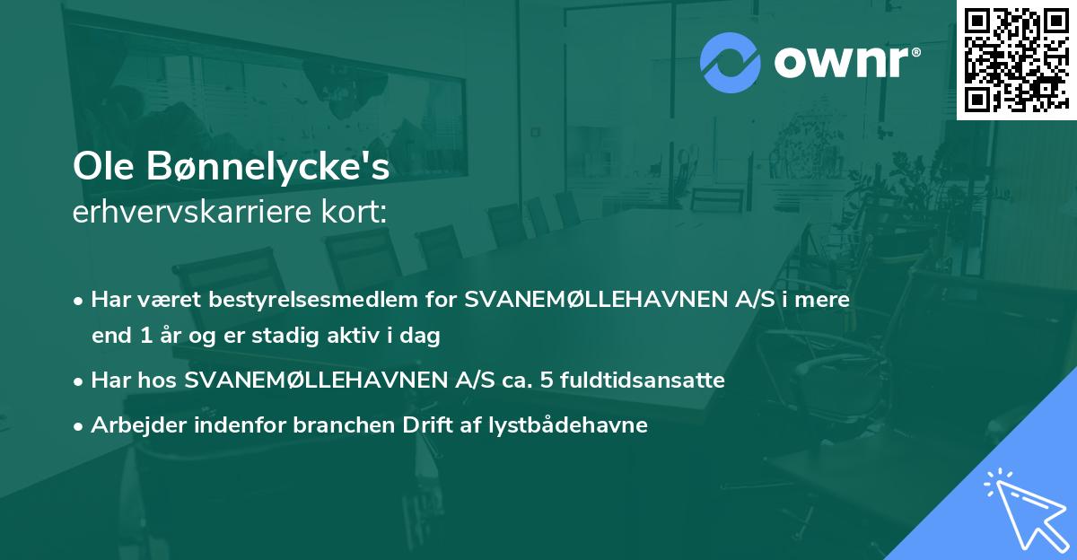 Ole Bønnelycke's erhvervskarriere kort