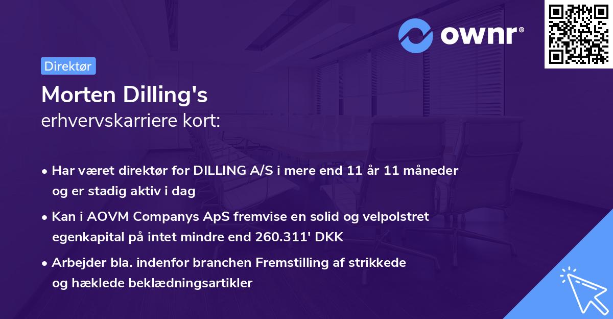Morten Dilling's erhvervskarriere kort